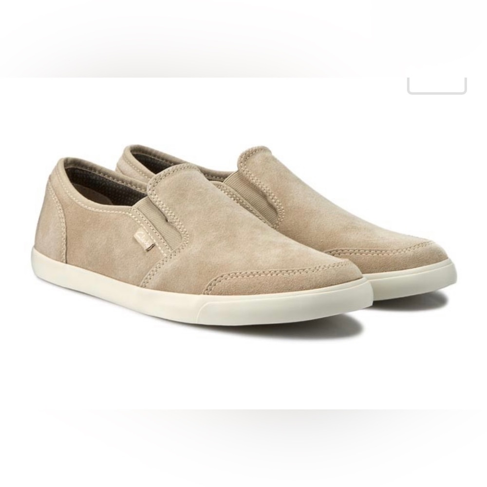 Clarks Torbay Sand Tan Suede Slip On 8.5